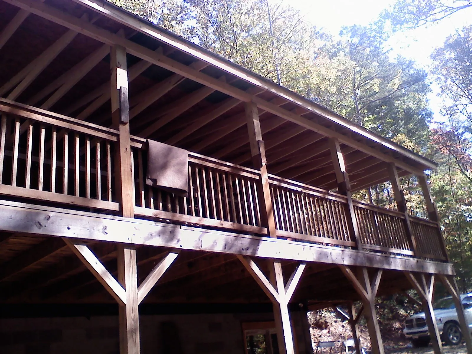 Timber framing under a new elevated porch and deck — Roof Leak Repair in Danciger by Roofing Brothers
